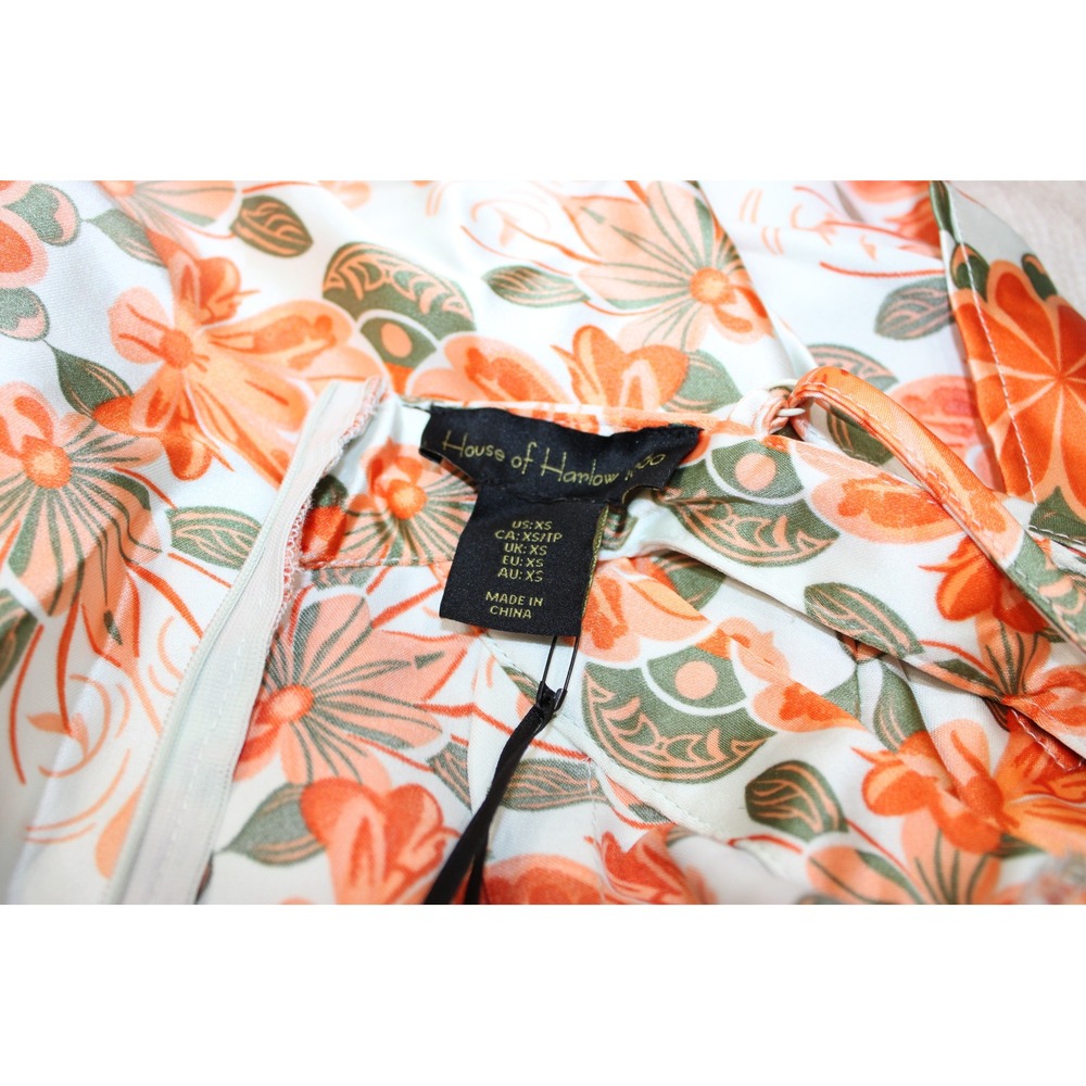 House of Harlow 1960 REVOLVE Floral Cut-Out Maxi Dress Women XS Orange White NWT - Picture 5 of 5